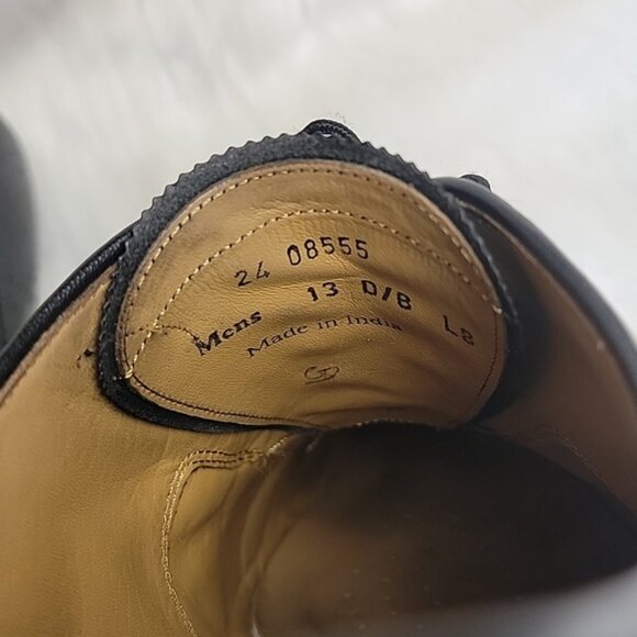 JOHNSTON & MURPHY Black Leather Wingtip Lace Up Oxford Office Formal Shoes 13D/B main image 12